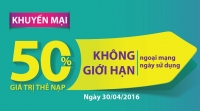 Viettel tưng bừng khuyến mại thẻ nạp nhân dịp nghỉ lễ 30-4 và 1-5